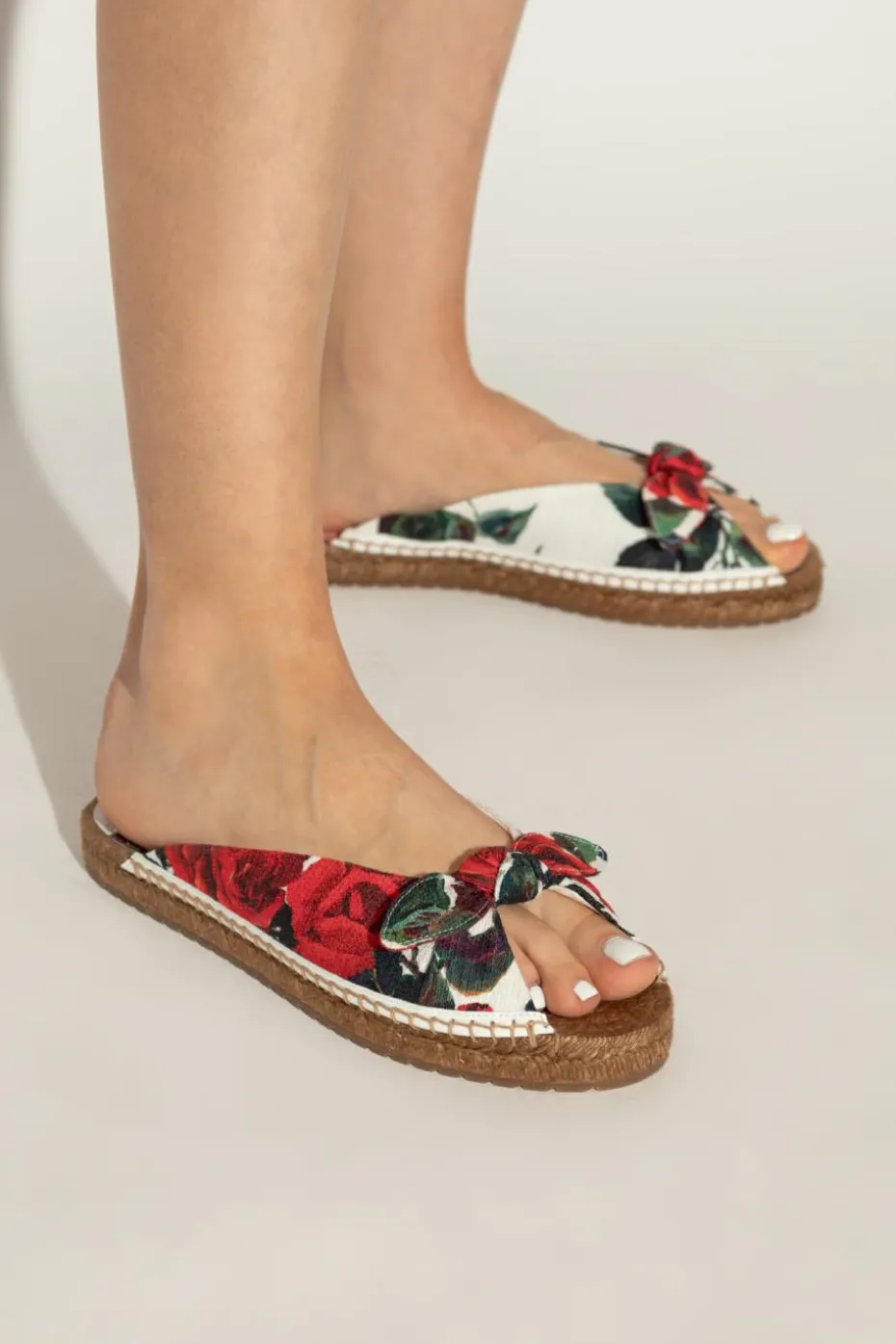 Dolce & Gabbana MULTIKOLOR Klapki z motywem kwiatowym