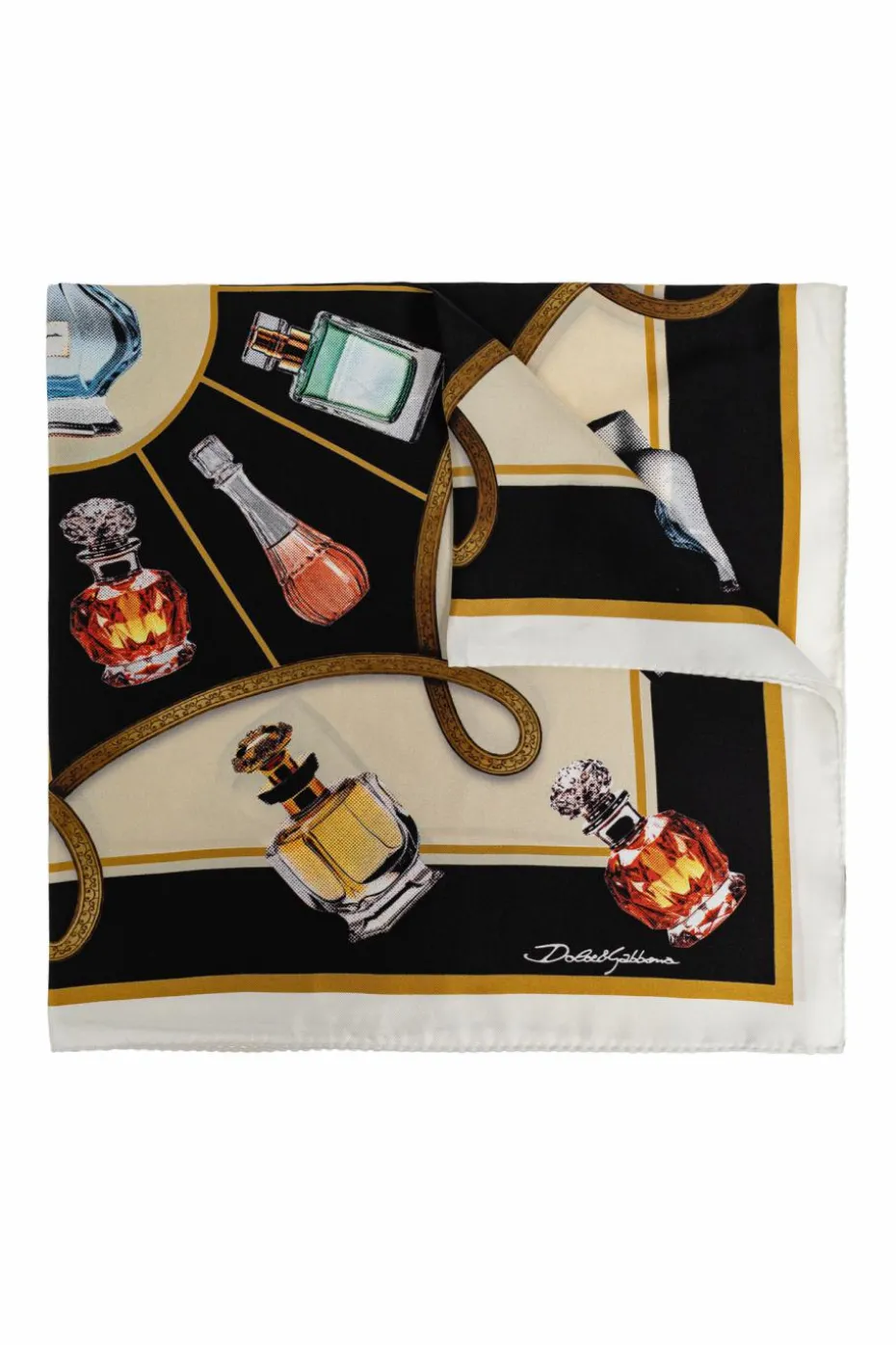 Dolce & Gabbana MULTIKOLOR Jedwabna chusta z nadrukiem