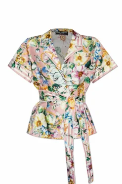 Dolce & Gabbana MULTIKOLOR Jedwabna koszula z motywem kwiatowym