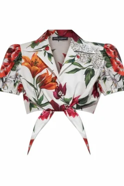 Dolce & Gabbana MULTIKOLOR Top z motywem kwiatowym