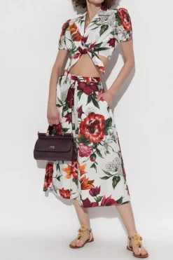 Dolce & Gabbana MULTIKOLOR Top z motywem kwiatowym