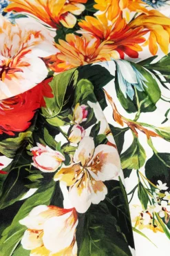 Dolce & Gabbana MULTIKOLOR Jedwabna chusta z motywem kwiatowym