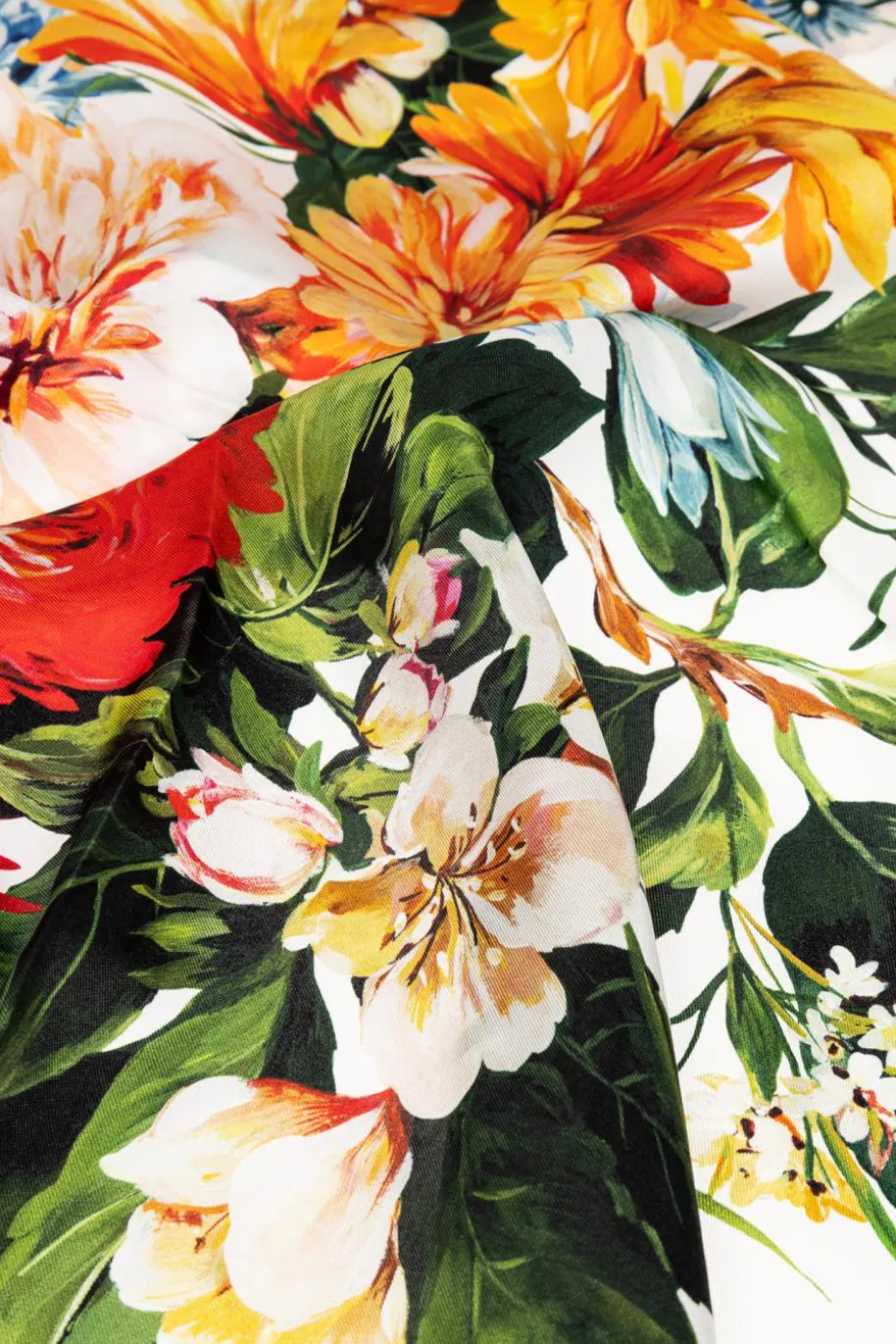 Dolce & Gabbana MULTIKOLOR Jedwabna chusta z motywem kwiatowym