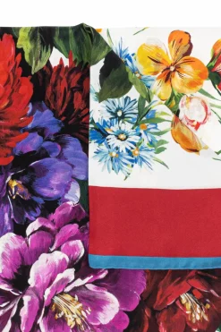 Dolce & Gabbana MULTIKOLOR Jedwabna chusta z motywem kwiatowym