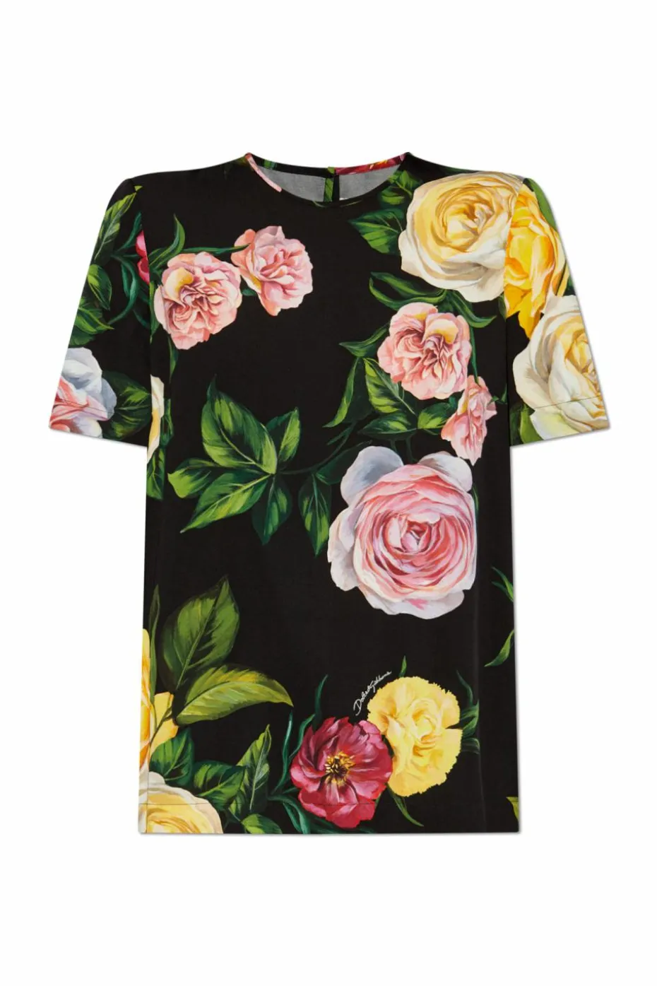 Dolce & Gabbana MULTIKOLOR Jedwabny top z motywem kwiatowym