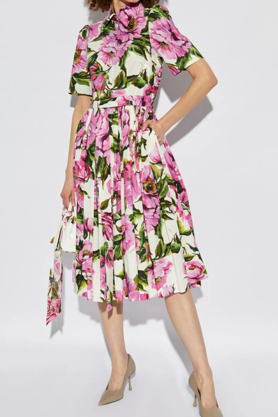 Dolce & Gabbana MULTIKOLOR Sukienka z motywem kwiatowym