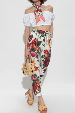 Dolce & Gabbana MULTIKOLOR Spodnie z motywem kwiatowym