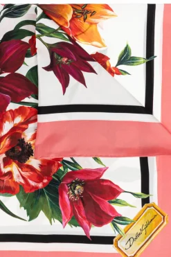 Dolce & Gabbana MULTIKOLOR Jedwabna chusta z motywem kwiatowym