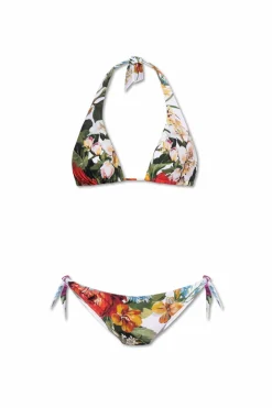 Dolce & Gabbana MULTIKOLOR Dwuczęściowy kostium kąpielowy z motywem kwiatowym