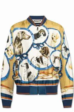 Dolce & Gabbana MULTIKOLOR Jedwabna kurtka typu `bomber`