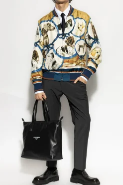 Dolce & Gabbana MULTIKOLOR Jedwabna kurtka typu `bomber`