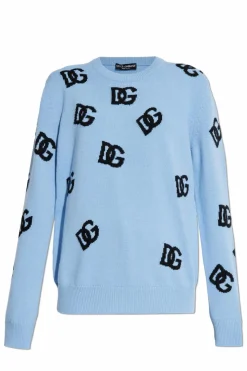 Dolce & Gabbana NIEBIESKI Wełniany sweter