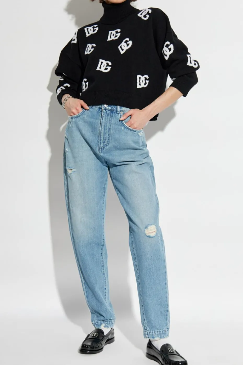 Dolce & Gabbana NIEBIESKI Jeansy z logo