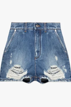 Dolce & Gabbana NIEBIESKI Jeansowe szorty z wysokim stanem