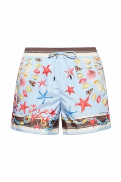 Dolce & Gabbana NIEBIESKI Szorty kąpielowe z nadrukiem