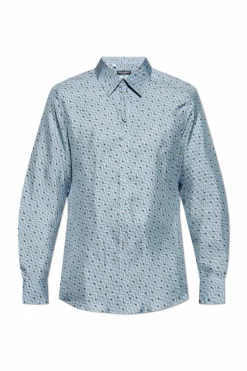 Dolce & Gabbana NIEBIESKI Jedwabna koszula
