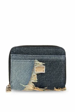 Dolce & Gabbana NIEBIESKI Portfel z efektem `vintage`
