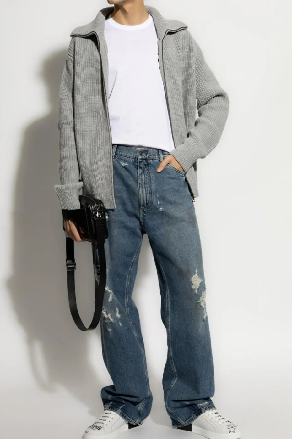Dolce & Gabbana NIEBIESKI Jeansy z efektem `vintage`