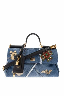 Dolce & Gabbana NIEBIESKI Torba do ręki ‘Sicily Large’
