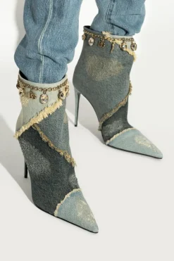 Dolce & Gabbana NIEBIESKI Jeansowe botki na obcasie