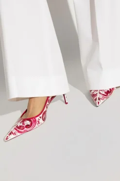 Dolce & Gabbana RÓŻOWY Buty na obcasie ze wzorem
