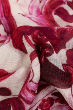 Dolce & Gabbana RÓŻOWY Chusta ze wzorem `Majolica`