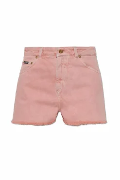 Dolce & Gabbana RÓŻOWY Jeansowe szorty z efektem `vintage`