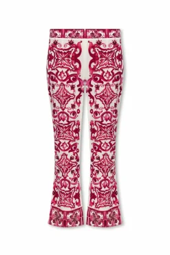 Dolce & Gabbana RÓŻOWY Jedwabne spodnie