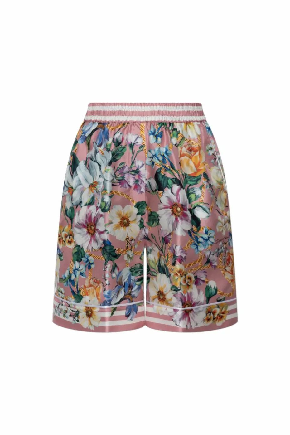Dolce & Gabbana RÓŻOWY Jedwabne szorty