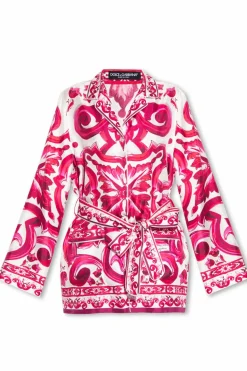 Dolce & Gabbana RÓŻOWY Jedwabna koszula