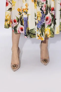 Dolce & Gabbana RÓŻOWY Koronkowe szpilki