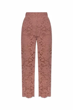 Dolce & Gabbana RÓŻOWY Koronkowe spodnie
