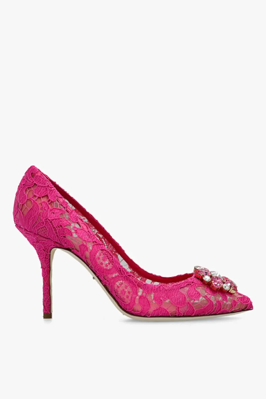 Dolce & Gabbana RÓŻOWY Koronkowe szpilki