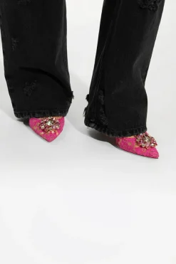 Dolce & Gabbana RÓŻOWY Koronkowe szpilki
