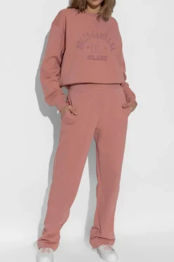Dolce & Gabbana RÓŻOWY Spodnie dresowe z logo