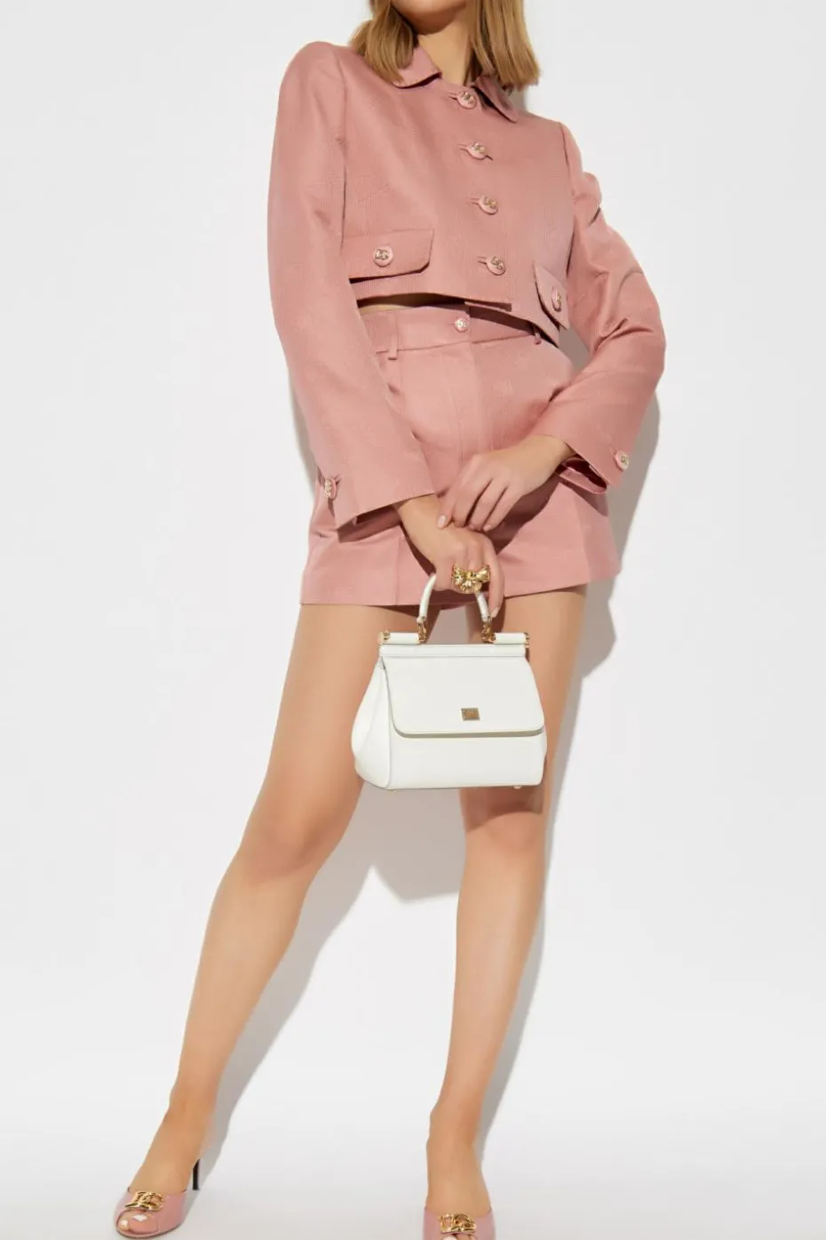 Dolce & Gabbana RÓŻOWY Szorty z monogramem