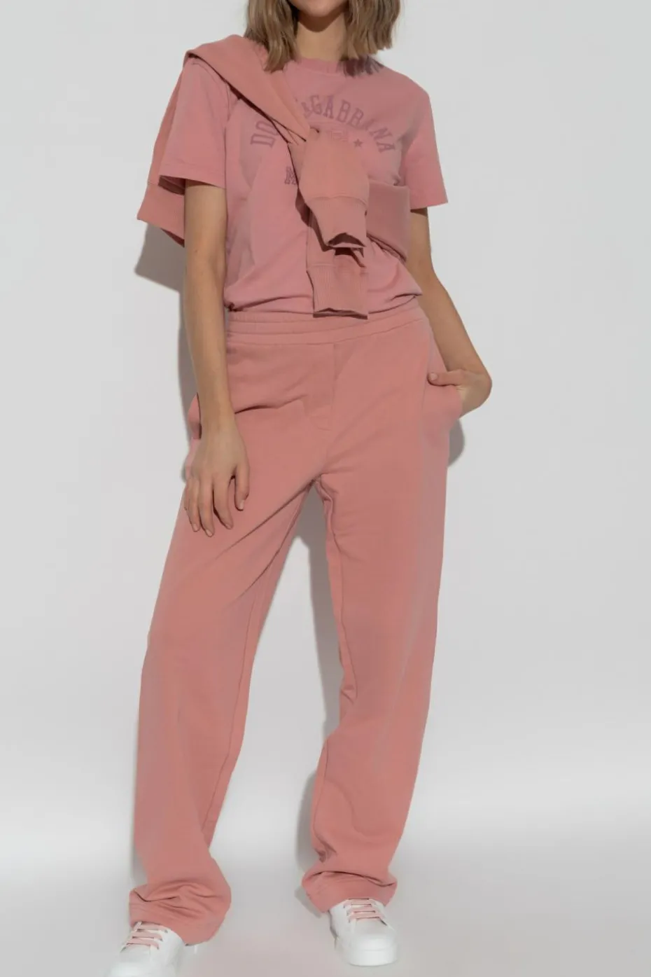 Dolce & Gabbana RÓŻOWY T-shirt z logo