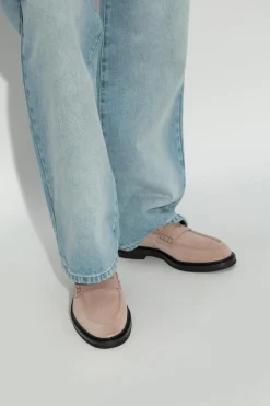 Dolce & Gabbana RÓŻOWY Zamszowe buty typu `loafers`