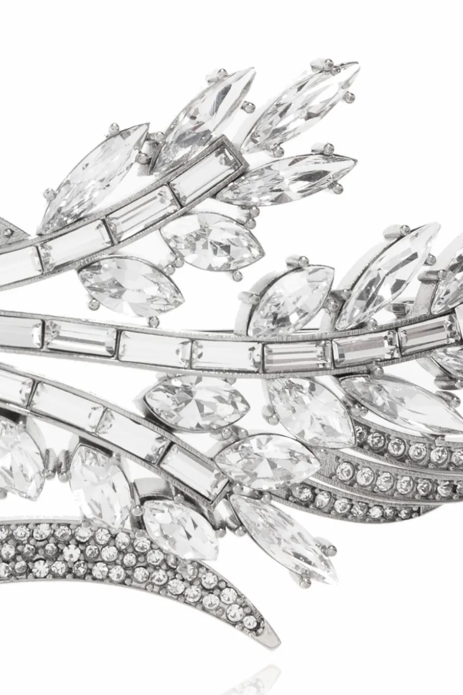 Dolce & Gabbana SREBRNY Broszka z motywem roślinnym