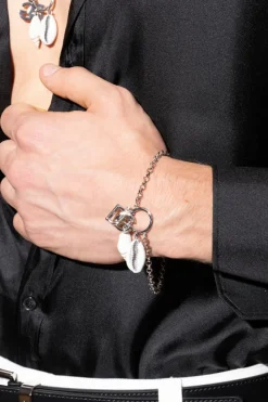 Dolce & Gabbana SREBRNY Bransoleta z zawieszkami