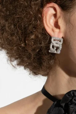 Dolce & Gabbana SREBRNY Kolczyki z logo
