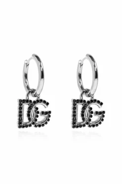 Dolce & Gabbana SREBRNY Kolczyki z zawieszkami w kształcie logo