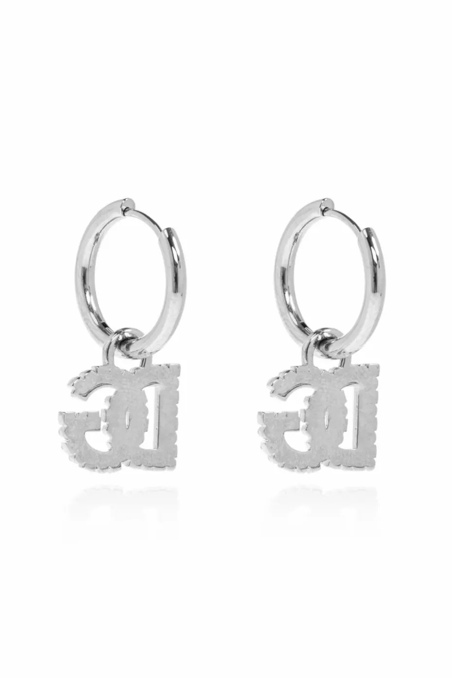 Dolce & Gabbana SREBRNY Kolczyki z zawieszkami w kształcie logo
