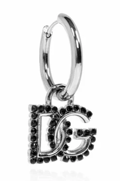Dolce & Gabbana SREBRNY Kolczyki z zawieszkami w kształcie logo