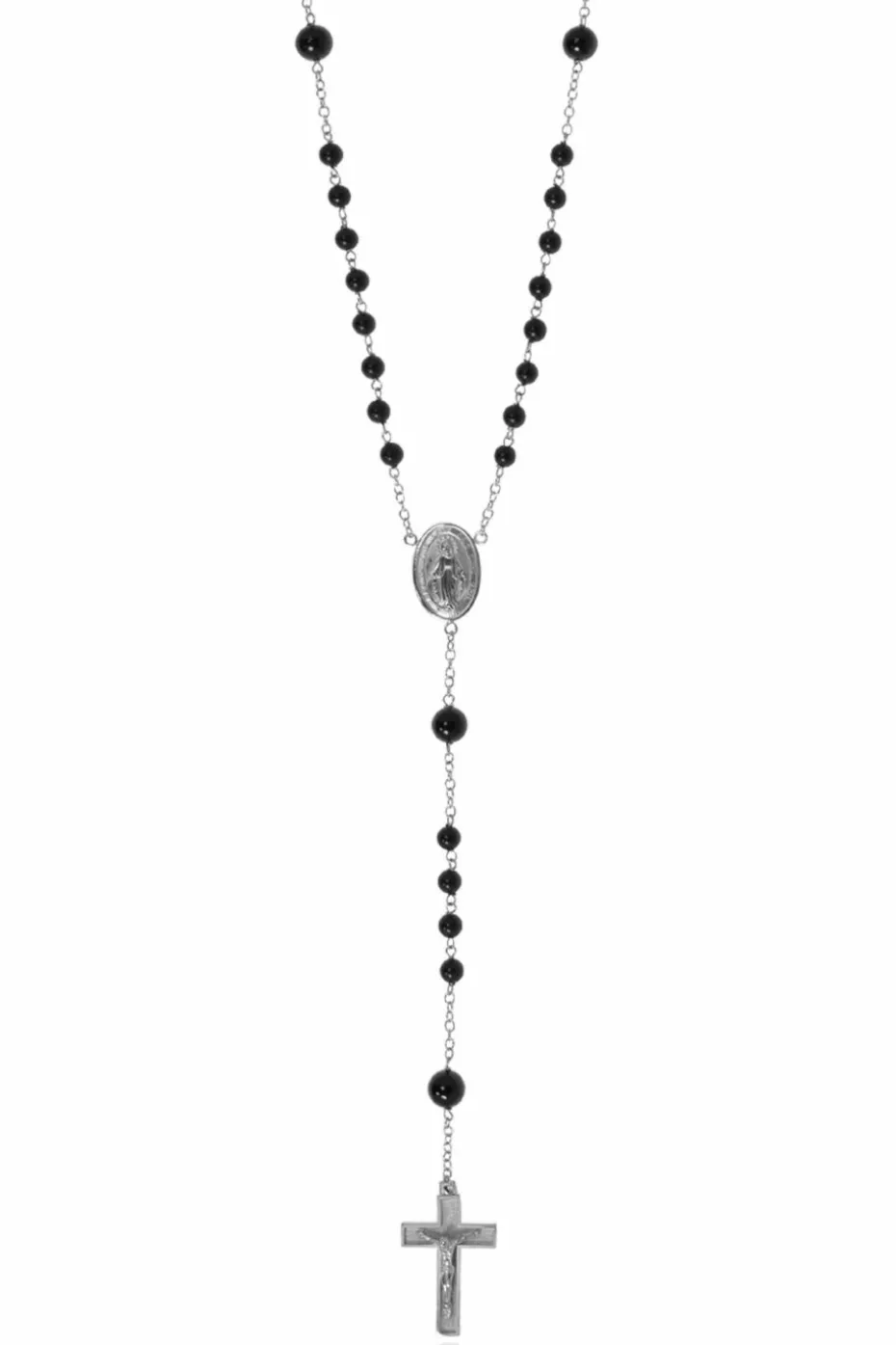 Dolce & Gabbana SREBRNY Naszyjnik w stylu różańcowym