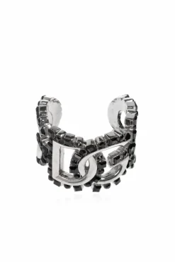Dolce & Gabbana SREBRNY Pierścień w kształcie logo