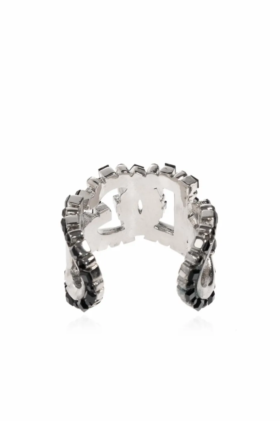 Dolce & Gabbana SREBRNY Pierścień w kształcie logo