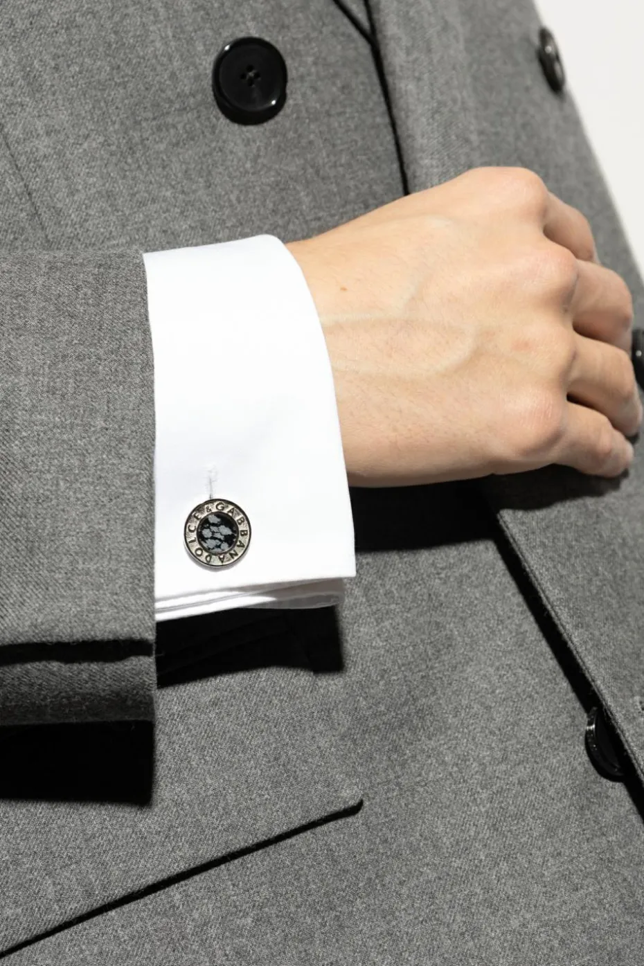 Dolce & Gabbana SREBRNY Spinki do mankietów z logo