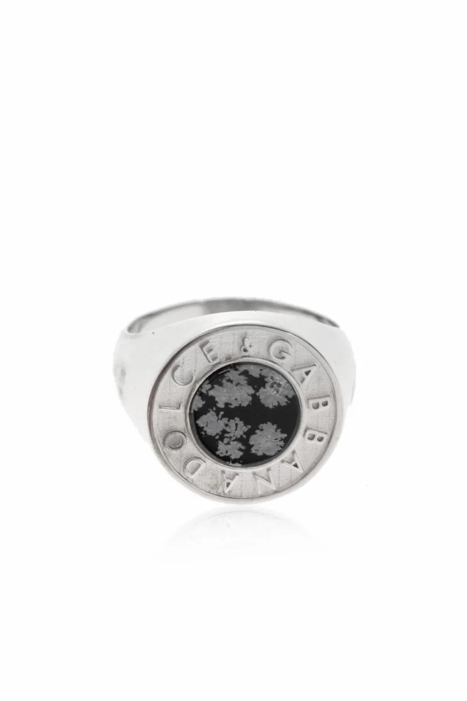 Dolce & Gabbana SREBRNY Sygnet z logo