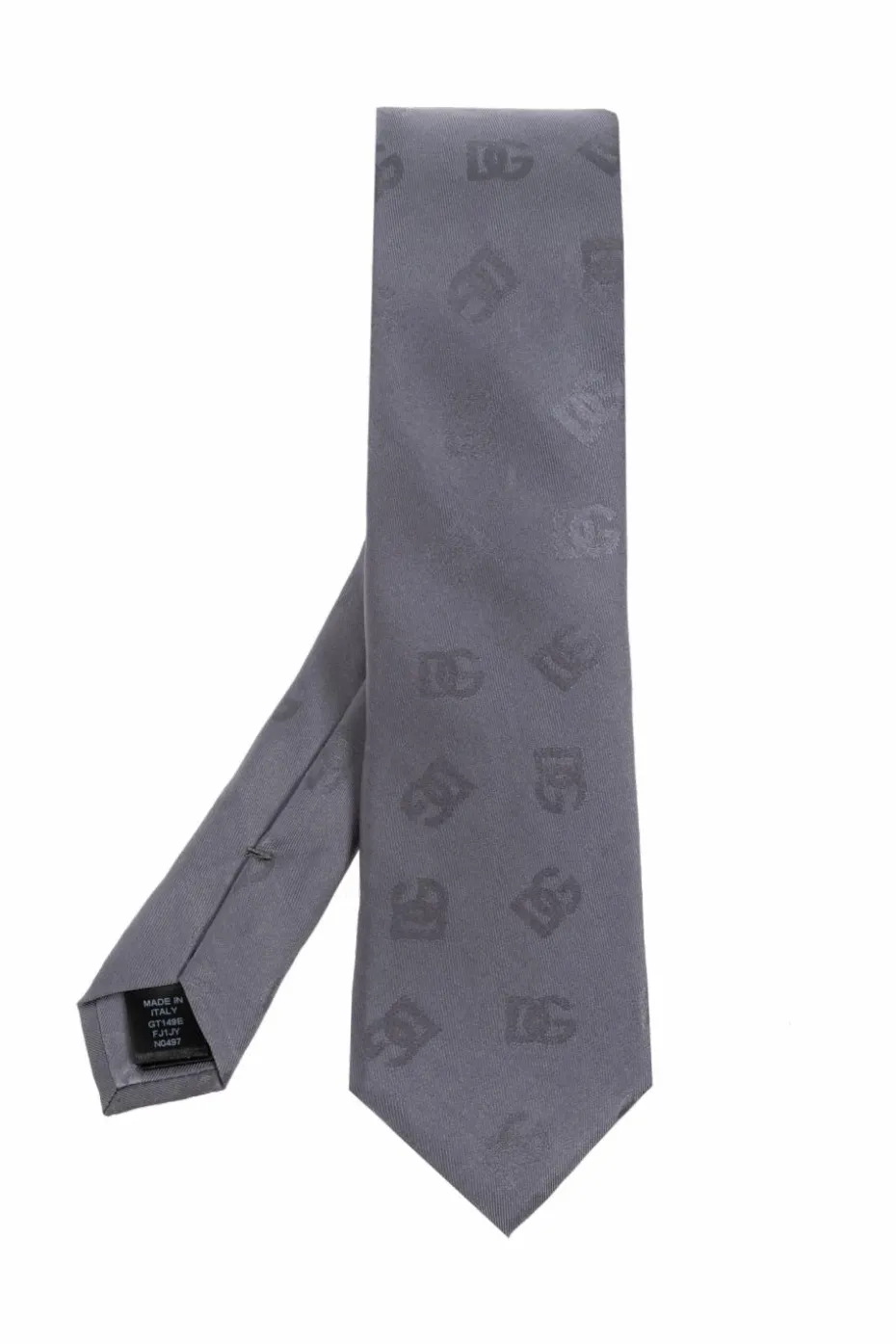 Dolce & Gabbana SZARY Jedwabny krawat